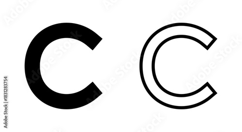 Copyright icon symbol for apps and websites. copyright sign and symbol