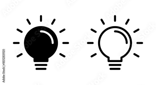 Lamp icon symbol for apps and websites. Light bulb sign and symbol. idea symbol.