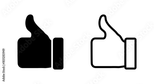 Like icon symbol for apps and websites. Thumbs up sign and symbol. Hand like