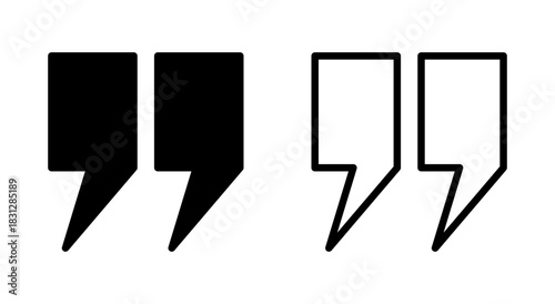 Quote icon symbol for apps and websites. Quotation mark sign and symbol