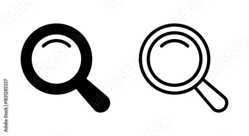 Search icon symbol for apps and websites. search magnifying glass sign and symbol