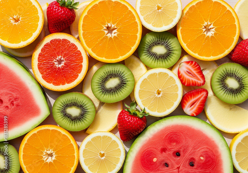 background of fresh fruit slices
