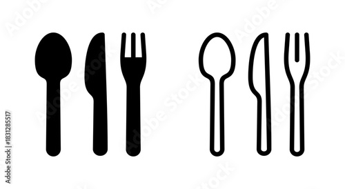 spoon and fork icon symbol for apps and websites. spoon, fork and knife icon vector. restaurant sign and symbol