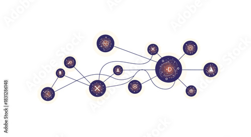 connected network concept interconnected nodes sharing data illustrating ai technology for business analytics  digital transformation solutions.