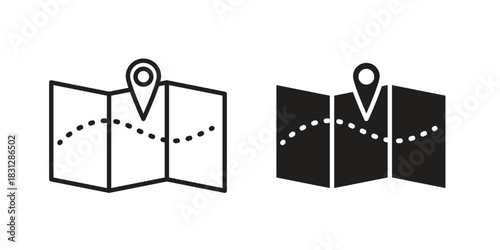 Map icon for template. Icon vector graphic set