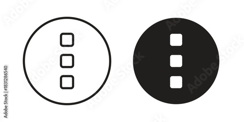 Menu dots icon for template. Icon vector graphic set