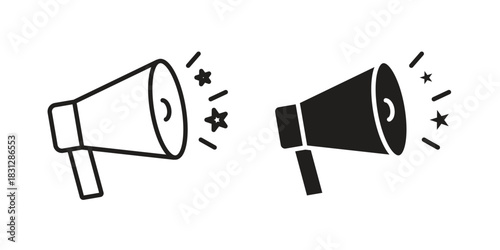 Megaphone icon for template. Icon vector graphic set