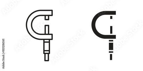 Micrometer icon for template. Icon vector graphic set
