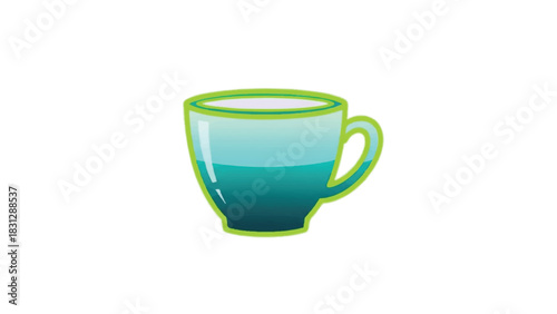 Elegant glass teacup with a refreshing blue liquid inside perfect for enjoyment.