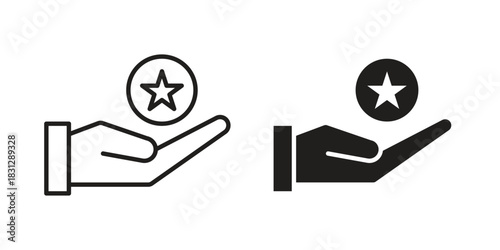 Loyalty program icon in filled, thin line, stroke style for website and apps