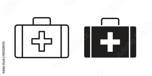 Medical kit icon in filled, thin line, stroke style for website and apps