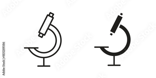 Microscope icon in filled, thin line, stroke style for website and apps
