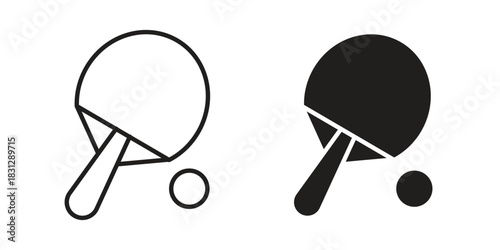 Ping pong icon in filled, thin line, stroke style for website and apps