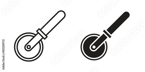 Pizza Slicer icon in filled, thin line, stroke style for website and apps