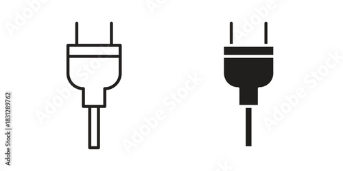 Plug adapter icon in filled, thin line, stroke style for website and apps