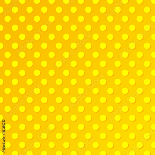 Soft blurred yellow background with scattered circle dots creating a smooth gradient texture. Light bubble spots form an abstract round pattern suitable for modern visual design.