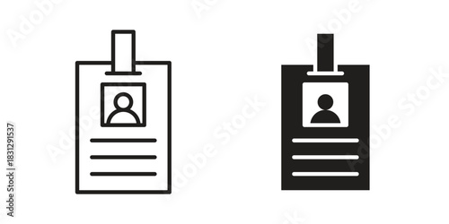 ID badge icon designs collection for mobile, ui, web.