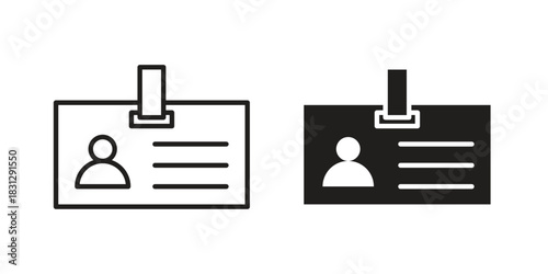 ID badge icon designs collection for mobile, ui, web.