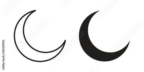 Moon icon designs collection for mobile, ui, web.