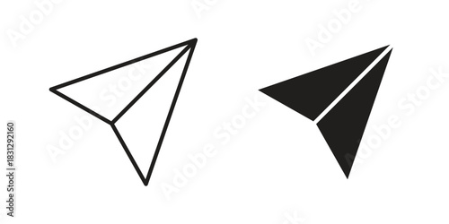 Paper plane icon designs collection for mobile, ui, web.