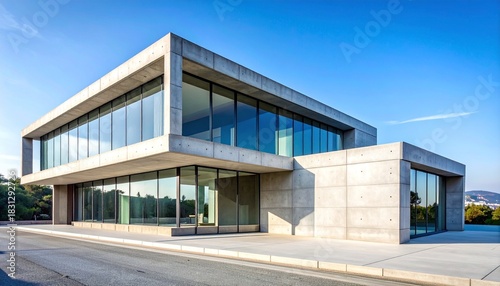 Modern minimalist luxury home with swimming pool and panoramic views in a stunning