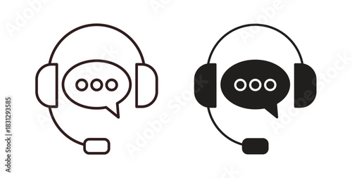 Live chat icon symbol. Vector EPS 10. line and glyph icon