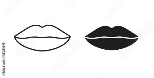 Lips icon symbol. Vector EPS 10. line and glyph icon