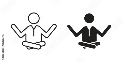 Meditation icon symbol. Vector EPS 10. line and glyph icon