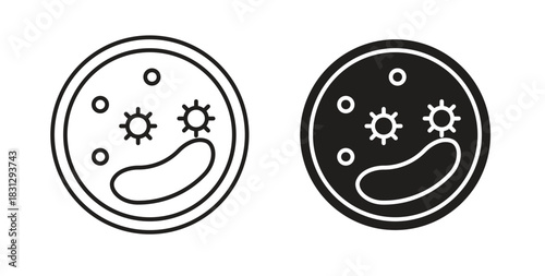 Microorganism icon symbol. Vector EPS 10. line and glyph icon