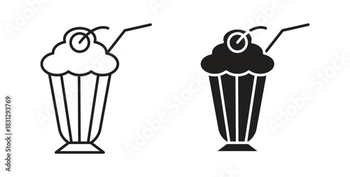Milkshake icon symbol. Vector EPS 10. line and glyph icon