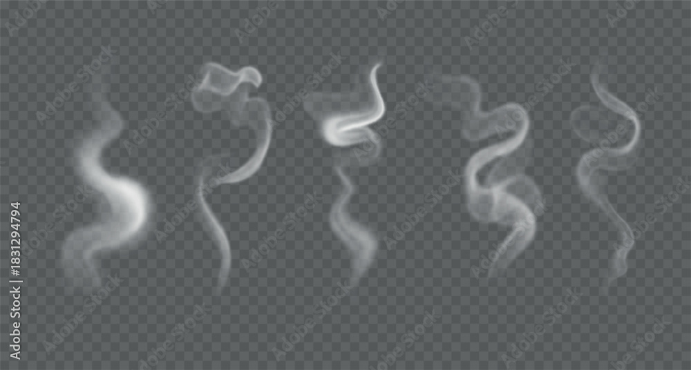 Obraz premium Smoke from hot tea and coffee.