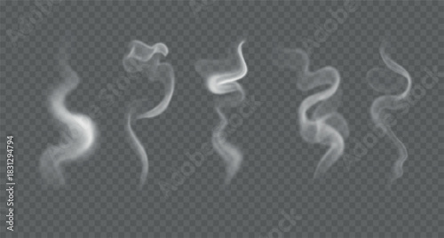 Smoke from hot tea and coffee.