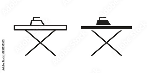 Iron board icon doodle set. editable outline stroke vector eps