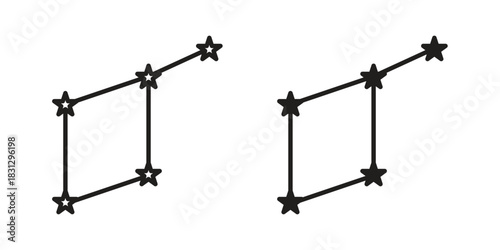 Lyra Constellation icon doodle set. editable outline stroke vector eps