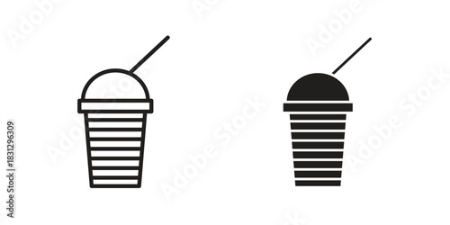 Milkshake icon doodle set. editable outline stroke vector eps