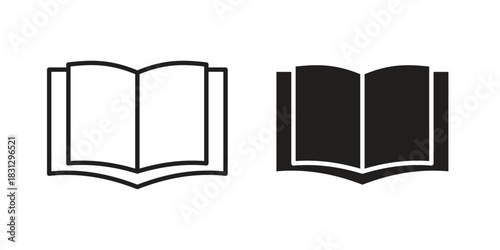 open book icon doodle set. editable outline stroke vector eps