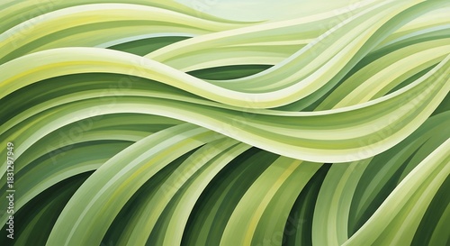 Abstract verdant wave composition with organic undertones and fluid motion