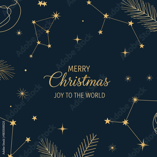 Celestial christmas: starry constellations and festive greetings for a joyful holiday season