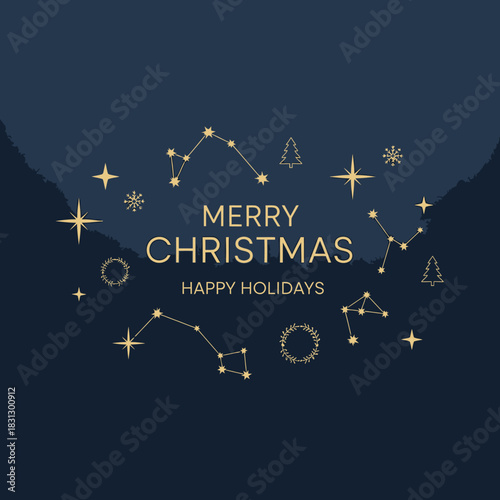 Celestial Celebrations: A Minimalist Christmas and Holiday Greetings with Starry Constellations