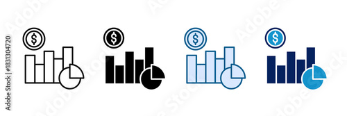 Break Even Chart Icon Set Multiple Style Collection
