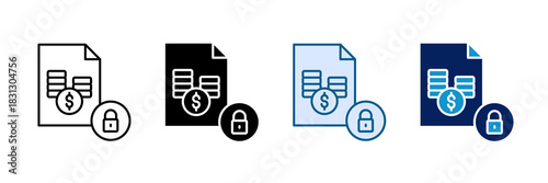 Fixed Cost Icon Set Multiple Style Collection