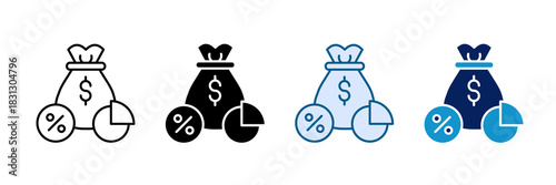 Profit Area Icon Set Multiple Style Collection