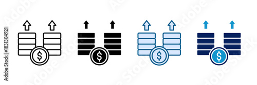 Profitability Icon Set Multiple Style Collection