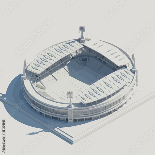 Architectural Rendering of a Modern Stadium Design.