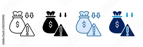 Financial Threshold Icon Set Multiple Style Collection