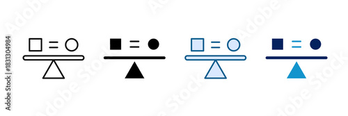 Equilibrium Point Icon Set Multiple Style Collection