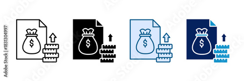 Business Profit Icon Set Multiple Style Collection