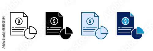 Cost Allocation Icon Set Multiple Style Collection