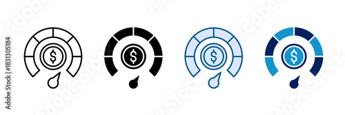 Roi Indicator Icon Set Multiple Style Collection