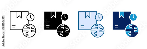 International Shipping Icon Set Multiple Style Collection